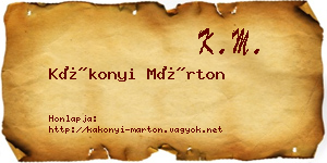 Kákonyi Márton névjegykártya